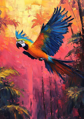Macaw in Flight