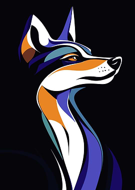 Abstract Wolf Portrait