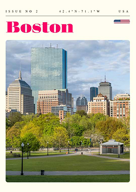 Boston Massachusetts Travel Art Poster