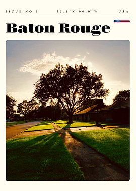 Baton Rouge Louisiana Travel Art Poster