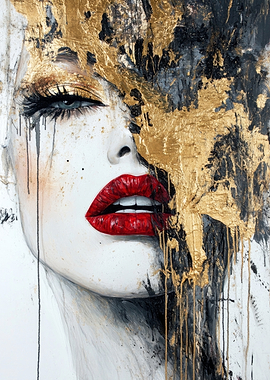 Gold and Black Portrait