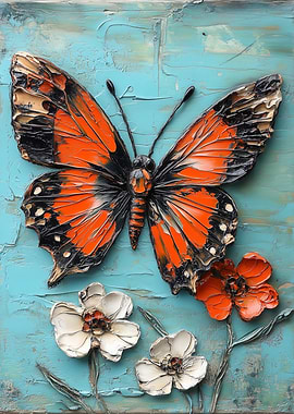 Orange Butterfly Painting