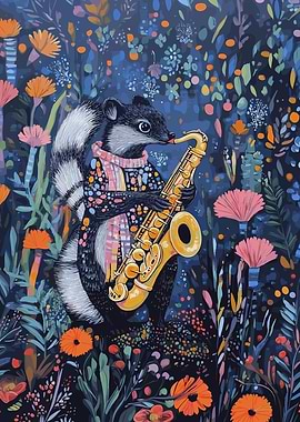 Skunk Playing Saxophone