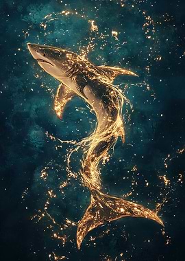 Golden Shark in the Deep