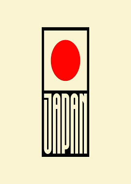 Japan Flag Minimalist Design