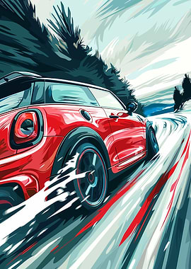 Red Mini Cooper Racing