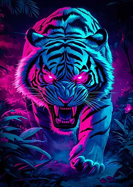 Neon Fierce Tiger