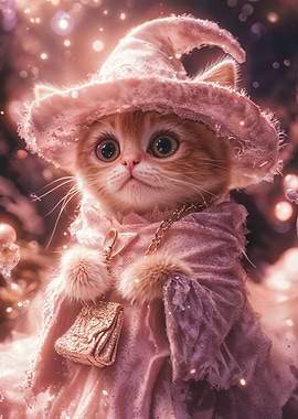 Wizard Cat in Pink