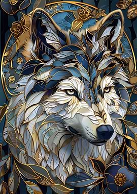 Wolf in Floral Design