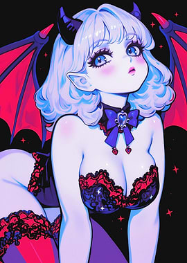 Anime Demon Girl Illustration