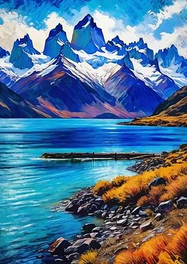 Mountain Lake Patagonia Landscape