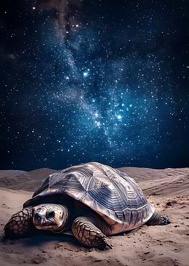 Giant Tortoise Under Stars