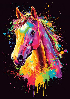 Colorful Horse Portrait