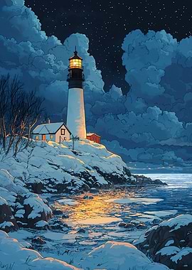 Lighthouse in Winter