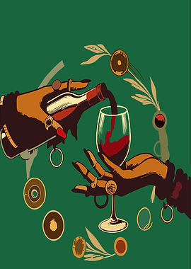 Wine Pouring Illustration