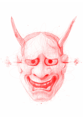 Red Oni Mask Sketch