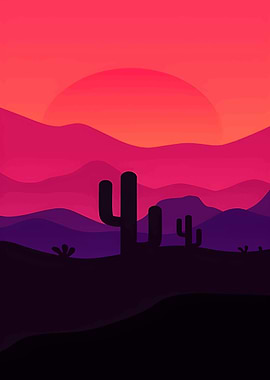Desert Sunset Landscape