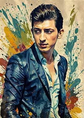 Alex Turner Watercolor Portrait