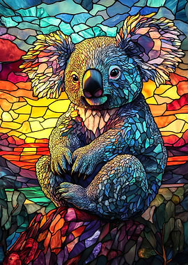 Koala in Stained Glass