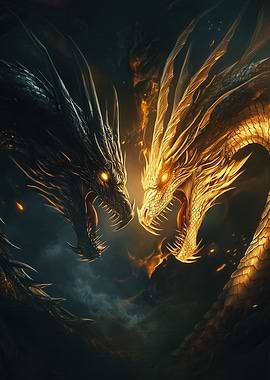 Black and Gold Dragons