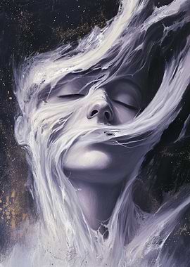 Abstract Face in White