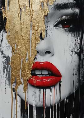 Gold and Red Woman