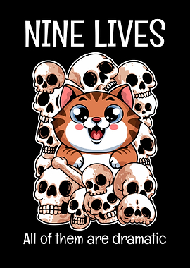 Dramatic Cat & Skulls