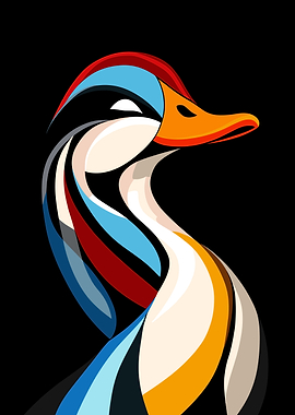 Abstract Duck Illustration