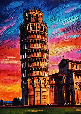 Leaning Tower of Pisa Sunset