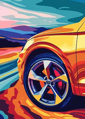 Audi Car Wheel Art