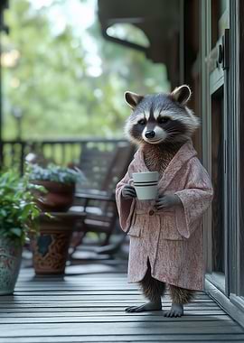 Raccoon in a Robe