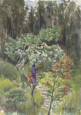 Japanese Garden Watercolor