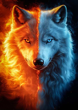 Fire and Ice Wolf