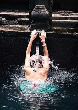 Woman Bathing in Water Temple