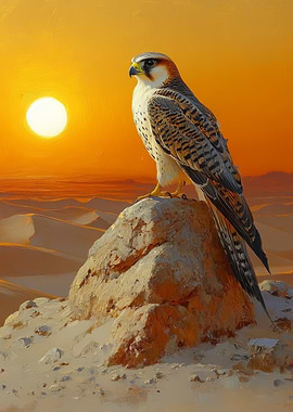 Falcon at Sunset
