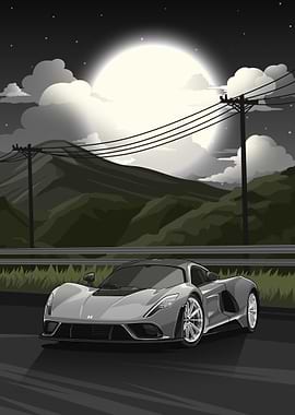 Hennessey Venom F5 Under Moonlight