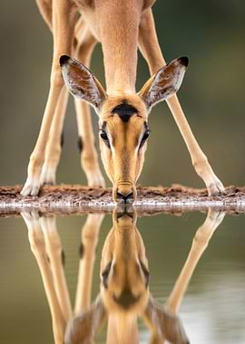 Impala Drinking Water