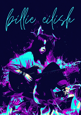 Billie Eilish retro art