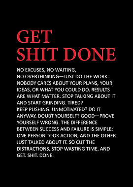 Get Shit Done Motivation Poster