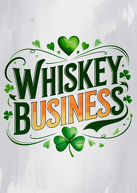 Whiskey Business Design St. Patrick's Day Textart Wallart Poster