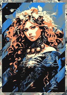 Woman with Flowers in Hair