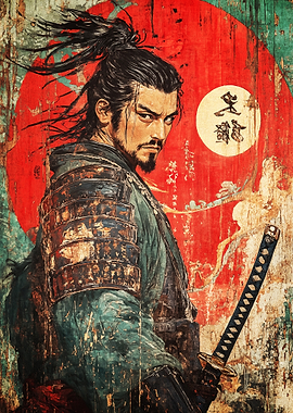 Samurai Warrior Graffiti Artwork