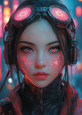 Cyberpunk Woman with Goggles