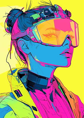 Cyberpunk Woman in Goggles