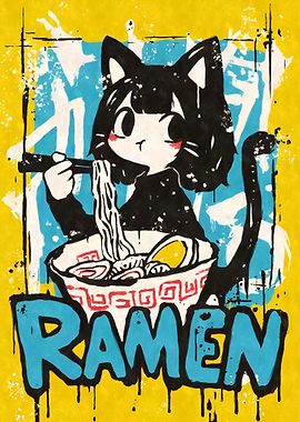 Kawaii Anime Ramen Graffiti