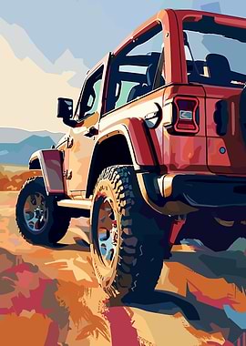 Red Jeep Off-Road