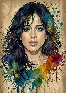 Camila Cabello Watercolor Portrait