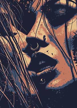 Woman with Piercings