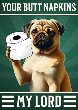Pug Dog Funny Bathroom
