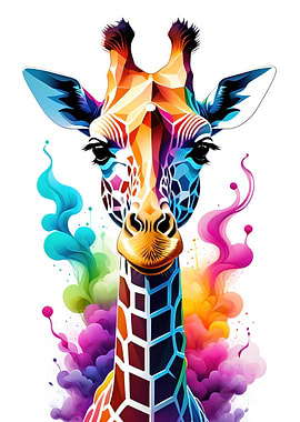 Colorful Geometric Giraffe
